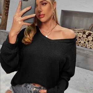 Black V Neck Top